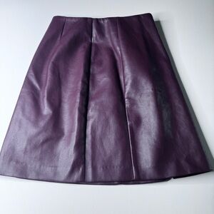 New Look Plum Pleather Short Skirt XS 2 EUC
